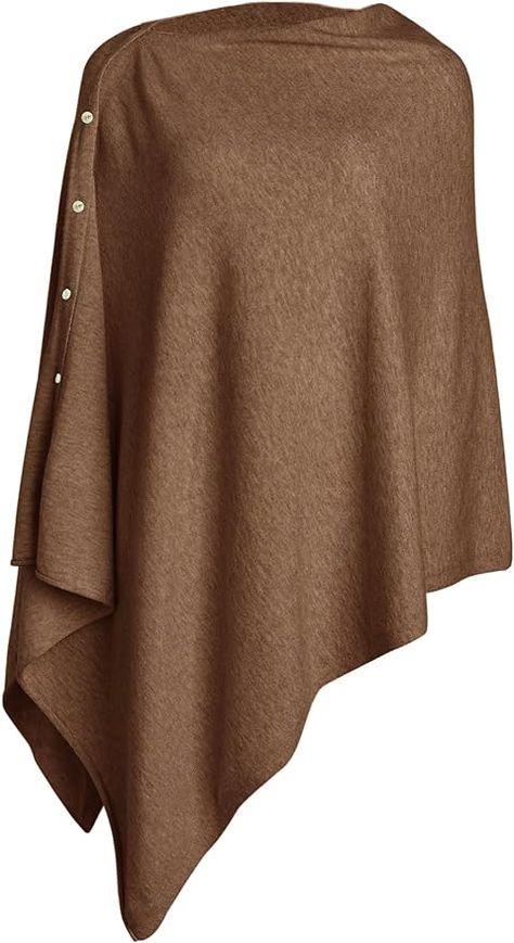 PULI Women's Versatile Knitted Shawls Scarf Poncho Sweater with Buttons Light Weight Spring Summer Fall Shawl Wrap at Amazon Women’s Clothing store Fall Shawl, Poncho For Women, Poncho Pullover, Sweater With Buttons, Poncho Shawl, Jacquard Sweater, Poncho Style, Cool Gifts For Women, Scarf Poncho