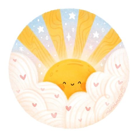 Simple Sketching, Texture Medium, Sun Illustration, Cute Paintings, Sun Is Shining, Mood Boost, Cute Doodles Drawings, Doodle Drawings, Cute Doodles