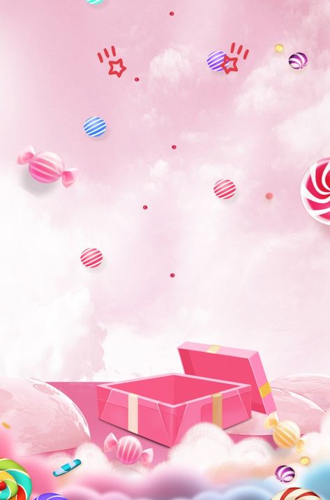 Flutuante Doce Rosa Caixa Céu Anúncio Fundo Flutuante Doces Pink Box Sky Publicidade Plano De Fundo Céu Candy Text, Candy Background, Roses Valentine, Yellow Candy, Pink Gift Box, Wall Logo, Romantic Background, Candyland Birthday, Candy Gift Box