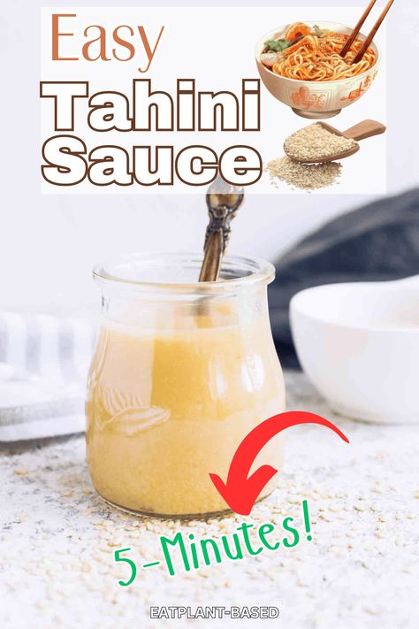 tahini-sauce-pin 1 Make Tahini, How To Make Tahini, Tahini Sauce Recipe, Vegan Low Carb, Veggie Bowls, Homemade Tahini, Tahini Paste, Healthy Meals For One, Falafels