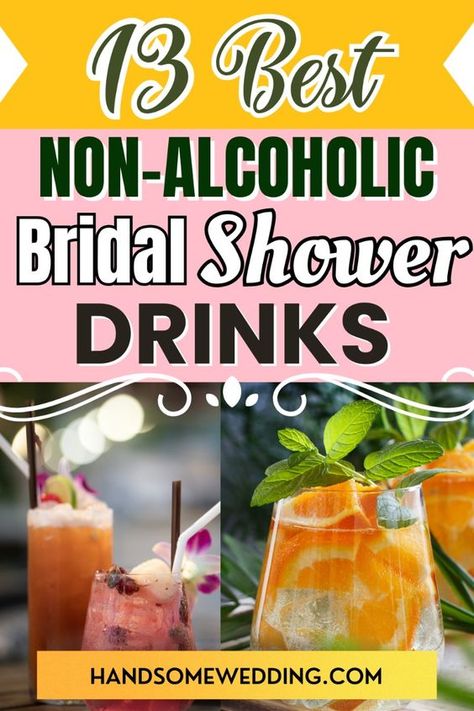 Looking for tasty non-alcoholic bridal shower drinks? Check out our collection of 13 drink ideas, from fizzy punches to exotic mocktail recipes your guests will love! Bridal Shower Non Alcoholic Punch, Shower Punch Recipes Bridal, Bridal Punch Recipes, Bridal Shower Drinks Non Alcoholic, Bridal Shower Mocktails Non Alcoholic, Bridal Shower Punch Non Alcoholic, Pineapple Iced Tea Recipe, Wedding Shower Drinks, Bridal Shower Sandwiches