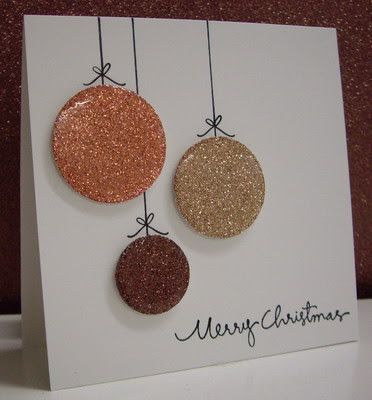 Stamping with Loll: Metallic Ornaments Meery Christmas, Metallic Ornaments, Ornament Card, Homemade Christmas Cards, Christmas Card Crafts, Paper Ornaments, Diy Christmas Cards, Glitter Paper, Winter Cards