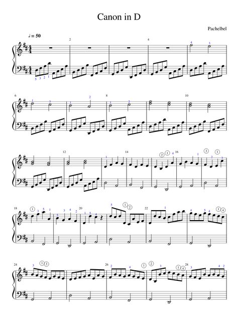 Canon in D sheet music composed by Pachelbel – 1 of 2 pages Easy Sheet Music For Piano, Easy Violin Sheet Music, Popular Piano Sheet Music, Sheet Music With Letters, Johann Pachelbel, Free Printable Sheet Music, Canon In D, Easy Sheet Music, Free Piano Sheets