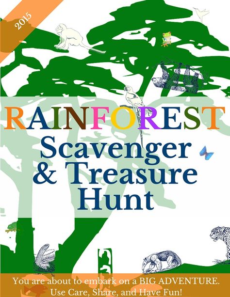 Jungle Scavenger Hunt, Rainforest Activities Preschool, Rainforest Stem Activities, Rainforest Party, Rainforest Science Activities, Science Jungle Activities, Rainforest Lesson Plans, Rainforest Games, Rainforest Activities 2nd Grade