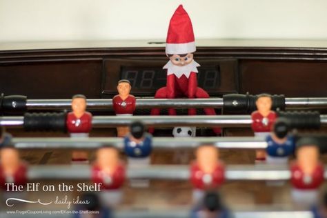 Daily Ideas, The Elf On The Shelf, Foosball, Christmas Time Is Here, Elf On The Shelf Ideas, Shelf Ideas, The Elf, Fun Ideas, On The Shelf