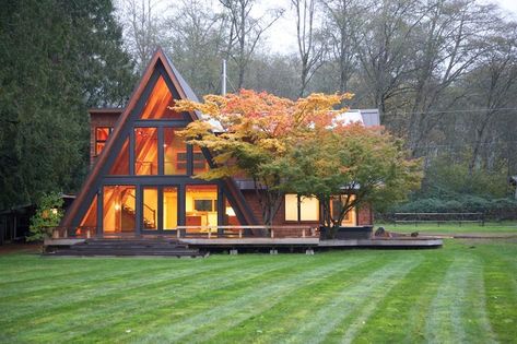 A-Frame Remodel | PeterStoner Architects | Seattle Residential & Commercial Architecture. A Frame Cabins, A Frame House Plans, Frame House, A Frame Cabin, A Frame House, Tiny House Cabin, Commercial Architecture, Design Exterior, Design Hotel