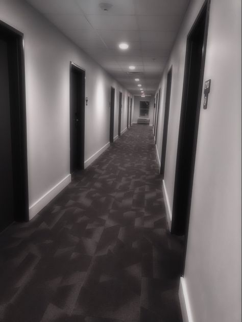 Empty hotel, draincore, weird, core , lonely Condo Hallway, Hotel Pictures, Time Aesthetic, Hotel Hallway, Asthetic Picture, Late At Night, Night Time, At Night, Hallway