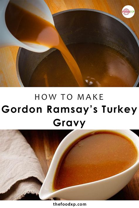 Gordon Ramsay Turkey, Gordon Ramsay Dishes, Best Gravy Recipe, Turkey Sauce, Homemade Turkey Gravy, Gordon Ramsey Recipes, Easy Gravy Recipe, Turkey Gravy Recipe, Chopped Veggies