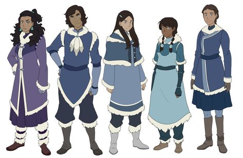 Water Nation Avatar, Waterbending Outfit, Water Nation Clothes, Watertribe Outfits, Avatar Water Bender Oc, Avatar Water Bender Outfit, Atla Clothes Design, Waterbender Clothes, Waterbender Hairstyles