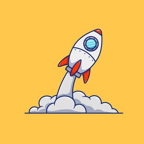 Rocket Vector Illustration, Vector Illustration Background, Rocket Illustration Design, Space Rocket Illustration, Rocket Illustration, Rocket Drawing, Cartoon Rocket, Rocket Cartoon, Business Illustrations