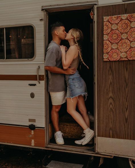 Two very happy camper’s!!! 🤎✌🏽⛺️ This shoot with @luckygilphotography and @the_vintage_biscuit was so much fun!! #modelcouple #contentcreators #travelcouple #travelblog #couplecontent Rv Photoshoot, Vintage Camper Photo Shoot, Camper Photoshoot, Camper Couple Photos, Van Couple, Vanlife Couple Aesthetic, Couple Camping Photography, Vw Van Couples Photoshoot, First Home Pictures