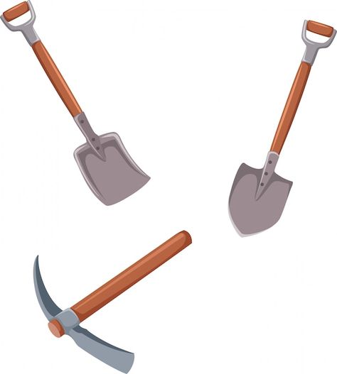 Vector shovel, digger, scoop. tools | Premium Vector #Freepik #vector #digging #shovel #illustrations #cartoon-illustration Shovel, Premium Vector, Graphic Resources, Illustrations, Tools