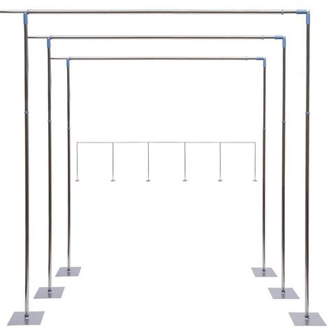 PRICES MAY VARY. 【Functional】Overize, max Lenght 15 m/49 ft, Max Height: 3m/ 9.84 ft, can split freely into 3*3m/3* 6m/3*9m/3*12m /3*15 m according to needsm. Total 11 of 3m/ 9.84ft poles(each rod can be adjusted within the range of 1.58m to 3m). Enough to use in various major events, luxurious atmosphere.( Note: Drape Not Included.) 【Design】Stainless steel material not rust, more sturdy durable, 27 kg/59Ibs heavy duty background support system curtain frame stand, strong load-bearing up to 20kg Plastic Tables Clothes And Balloons For Back Drop, Hexagon Backdrop Wedding With Lights, Garage Party Tables, Barn Door Stage Backdrop, Plastic Backdrop Tablecloths, Door Photo Backdrop Wedding, Cheap Fabric Covers To Put Displays On, Backdrop With Whole Table Clothes, Shelf Wedding Backdrop