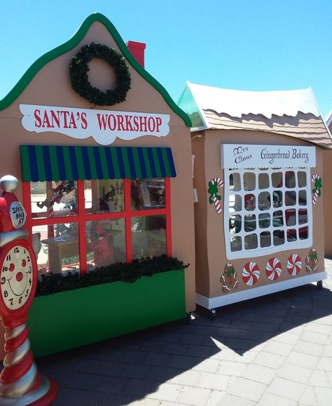 Santa’s Workshop Outdoor Decor, Christmas Santa Workshop Ideas, Santa’s Workshop Christmas Parade Float, North Pole Office Decoration Ideas, Santa Workshop Photo Shoot, Santa’s Workshop Classroom Decoration, Diy Santa’s Workshop, Meet Santa Display, Santa’s Workshop Door Contest