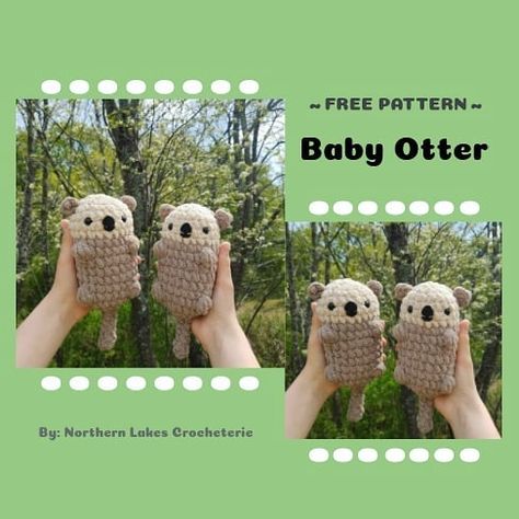 How To Crochet A Sheep Free Pattern, Creating Crochet Patterns, Free Otter Crochet Pattern, Free Crochet Plushie Patterns No Sew, Ferret Crochet Pattern Free, Crochet Otter, Otter Crochet Pattern Free, Baby Otters, Beginner Crochet Tutorial