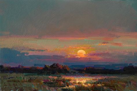 Berberian,Ovanes - Idaho Moonrise #fineart, #design, #composition, #watercolor, #painting Moonrise Painting, Sunrise Watercolor Painting, Ovanes Berberian, Wall Paintings For Living Room, Composition Watercolor, Beautiful Paintings Of Nature, Modern Landscape Painting, Oversized Canvas Art, Decor Stand