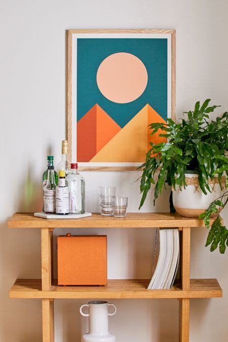 Home Décor + Apartment Sale | Urban Outfitters Geometric Mountain, Mountain Art Print, Wooden Prints, Art Ancien, Old Art Studio, Print Studio, Wood Molding, Geometric Art Prints, Art Geometric