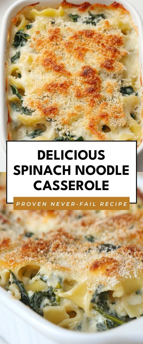 Image for Delicious Spinach Noodle Casserole Whole Food Casserole, Veggie Casseroles For A Crowd, Single Serve Casserole Recipes, Meatless Casseroles Main Dishes, Individual Casserole Recipes, Soft Casserole Recipes, Vegetable Casseroles Healthy, Noodle Koogle, Vegetarian Casserole Recipes Main Dishes