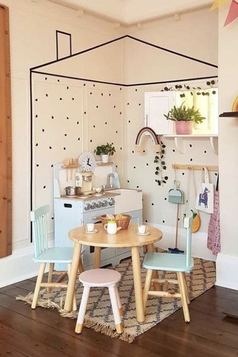 Small Playroom, Living Room Playroom, Baby Playroom, Girls Playroom, Toddler Playroom, Kids Playroom Decor, Toddler Girl Room, Playroom Design, Kids Room Inspiration