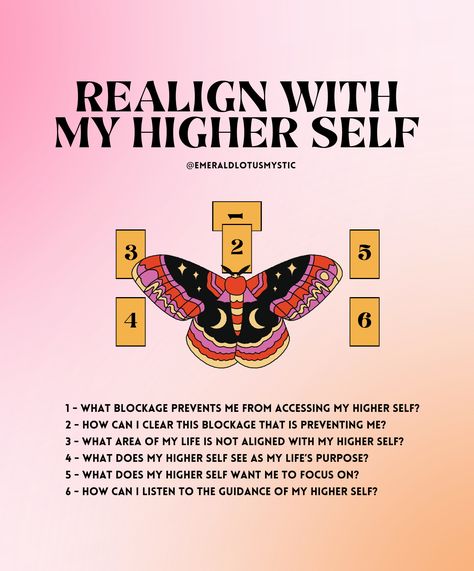 🦋 What is your Higher Self? 🦋
Your higher self is the most authentic and enlightened version of you. 

It represents our true essence, beyond ego and external influences, embodying wisdom, intuition, and spiritual guidance. 

Connecting with our higher self allows us to align with our soul's purpose. It enables us to make decisions that reflect our true values. This allows us to navigate life with greater clarity and compassion. 

It's he part of us that is always connected to the divine... Self Tarot Spread, Divination Witch, Tarot Reading Spreads, My Higher Self, Tarot Card Spreads, Astrology Libra, Witch Spirituality, Tarot Spread, How High Are You