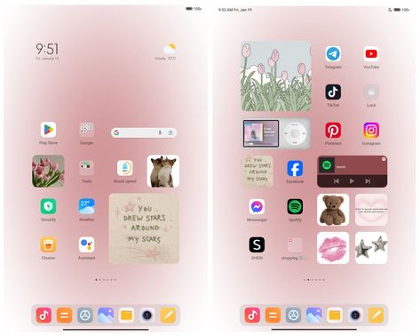 pink aesthetic home screen layout Xiaomi Pad 6 Aesthetic, Xiaomi Pad 5 Aesthetic, Home Screen Aesthetic Layout, Pink Home Screen Aesthetic, Aesthetic Home Screen Layout, Pink Home Screen, Xiaomi Pad 6, 5 Aesthetic, Aesthetic Layout