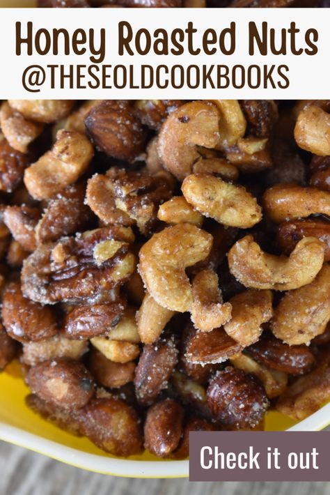 Try this homemade honey roasted nuts recipe (also called Honey Roasted Bridge Mix), with just 5 simple ingredients, for a sweet and crunchy treat. Seasoned Mixed Nuts Recipe, Honey Nuts Recipe, Nut Mix Recipe Homemade, Bridge Mix Recipe, Roasting Nuts In The Oven, Dried Fruit And Nut Mix Recipes, Honey Roasted Nuts Recipe, Roasted Nuts Sweet, Smoked Nuts Recipes