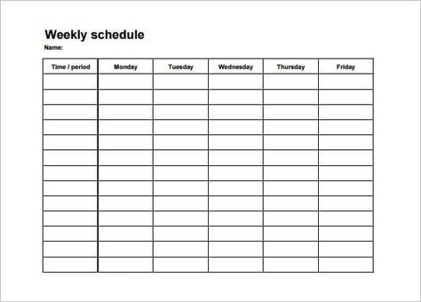 21 Sample Free Weekly Schedule Templates - Planners Word Excel PDF College Schedule Template, Weekly Schedule Template Excel, Baby Schedule Template, Day Schedule Template, Weekly Timetable, Column Chart, Class Schedule College, Camp Schedule, Schedule College