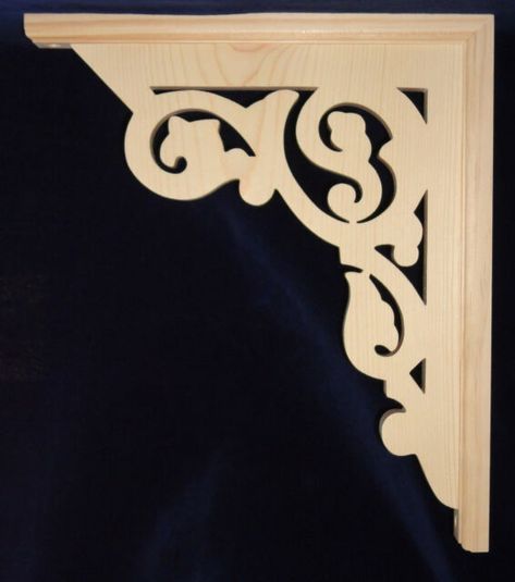 L&G's Victorian Gingerbread Fretwork Porch Bracket 14 x 12" | eBay Porch Trim, Porch Brackets, Gingerbread Trim, Pine Trim, Victorian Porch, Corner Trim, Modern Porch, Victorian Modern, Porch Posts