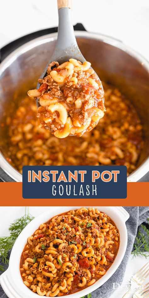 Instapot Goulash Recipes Easy, Instant Pot Elbow Macaroni, Instapot Meat, Goulash Instant Pot, Instant Pot Goulash Recipe, Instant Pot Goulash, Pasta Tomato Sauce, Recipes Instapot, Pasta Tomato