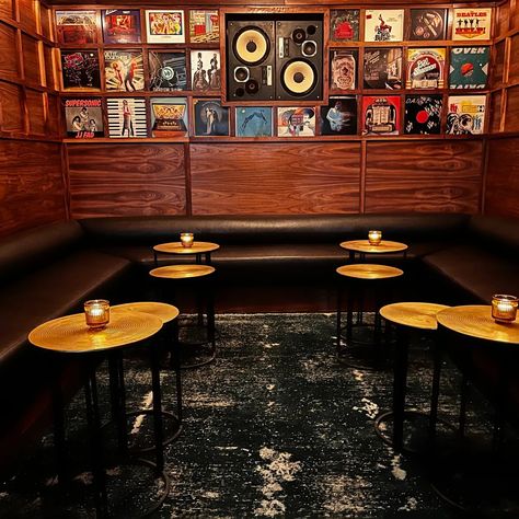 New Japanese-Style Listening Bar Harlan Records Opens in Former Bar Fluxus Space Downtown - Eater SF Best Restaurants San Francisco, Listening Bar, Restaurants In San Francisco, Dining Room Cozy, San Francisco Restaurants, Vietnamese Restaurant, Listening Room, Audio Room, Red Curtains