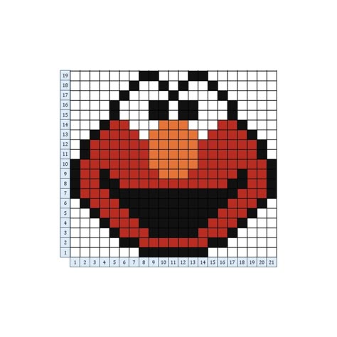 You can make it on 30x30 grid. Elmo Sesame Street, Yarn Creations, Easy Perler Beads Ideas, Beads Ideas, Pixel Art Grid, Bead Ideas, Art Things, Journal Art, Art Idea