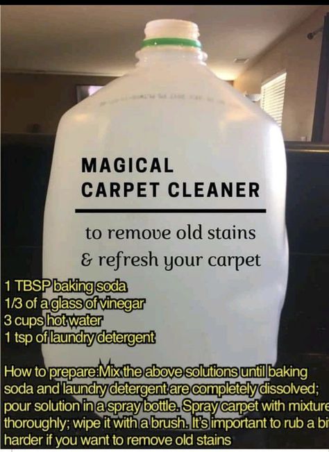 Carpet Stain Remover Diy, Natural Carpet Cleaner, Vinegar Cleaning Hacks, Diy Carpet Stain Remover, Cleaning Carpet Stains, Homemade Cleaning Supplies, Carpet Cleaner Homemade, Natural Cleaning Recipes, Diy Carpet Cleaner