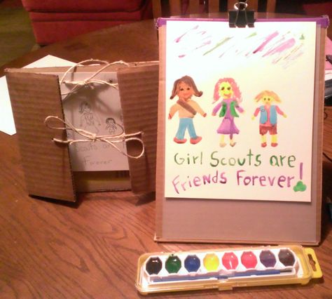 Girl scouts use resources wisely - cookie box easel Scout Law, Brownie Badges, Recycling Projects, Brownie Girl Scout, Brownie Girl, Meeting Ideas, Scout Camp, Girl Scout Activities, Service Ideas