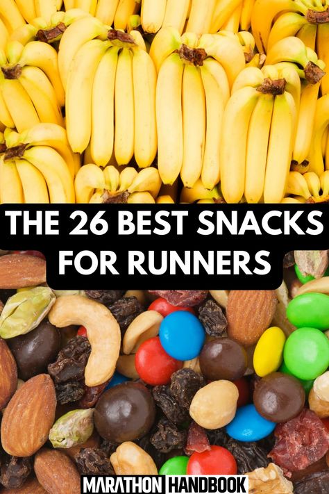 Snacking can get a bad rap but healthy snacks are actually an important part of your nutrition and fueling strategy as a runner. Healthy snacks for runners can be used to provide pre-run fuel, mid-run calories, and post-race recovery and refueling nutrients.     Healthy snacks are also a crucial component of a runner’s overall diet or nutrition plan, helping meet daily caloric and macronutrient needs throughout the entire day, not just in the interval of time right around a run. Marathon Snacks Runners, Carb Snacks For Athletes, Healthy Runners Diet, Healthy Snacks For Runners, Runners Snacks Healthy, Snacks For Cross Country Runners, Track Snacks Ideas, Snacks For Wrestlers, Pre Running Snacks