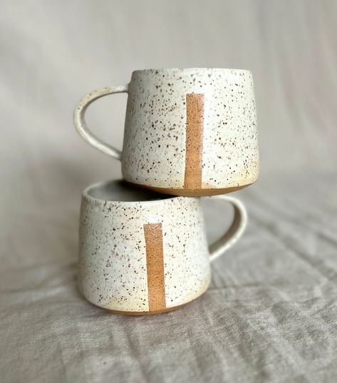 Semi-matte cream glaze on speckled clay body. 3.25" approx." tall / 3.5" diameterholds approx. 10-12 fluid oz. (varies slightly)food and microwave safe, hand washing over dishwasher is best All objects are handmade, each piece has its own unique character. This may include slight variations in color, shape and size than what is pictured. Throwing Clay, Speckled Clay, Wheel Throwing, Hand Painted Pottery, Brown Line, Hand Built Pottery, White Pottery, Ceramics Ideas Pottery, Home Candles