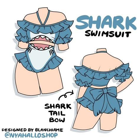 Shark Clothes Drawing, Swimsuit Design Ideas, Shark Woman, Shark Clothes, Shark Swimsuit, Vi Cosplay, Shark Dress, Dress Anarkali, Clothing Sketches