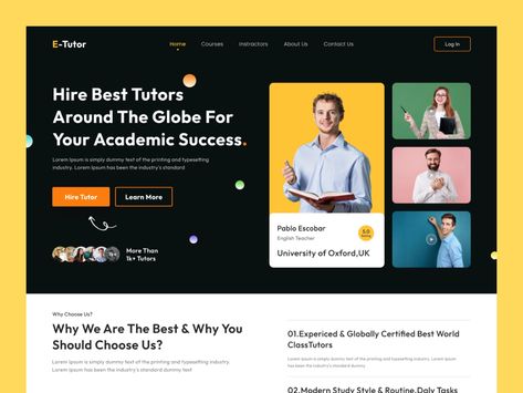 Academic Website Design, Tutor Website, Landing Ideas, Dribbble Design, E-commerce App, Uiux Design, Ux Inspiration, Wix Website Design, Best Landing Pages