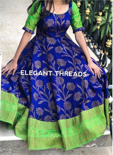 Pattu Saree Dress Design Ideas, One Piece Dress Design From Saree, Pattu Saree Frock Dresses For Women, One Piece Saree Dress, One Piece Dress From Saree, Pattu Saree Dress Designs, Pattu Saree Frock Dresses, Langa Blouse Designs For Women, Pattu Dresses Designs For Women