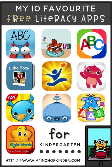 My 10 Favourite Free Literacy Apps for Kindergarten! Classroom tested in an FDK classroom for the last 3 years! There are my kids favourite apps! Kids Websites, Homeschool Websites, Best Learning Apps, Free Learning Apps, Preschool Apps, Learning Websites For Kids, Educational Websites For Kids, Teacher Created Materials, Best Educational Apps