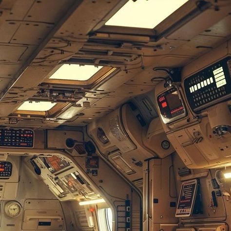 Future Familiar on Instagram: "A cozy little cabin interior to close out the week 🤍" Nasa Interior, Little Cabin Interior, Cozy Spaceship Interior, Cozy Spaceship, Spaceship Interior Aesthetic, Ship Interior, Space Ships Interior, Astronaut Aesthetic, Retro Spaceship Interior