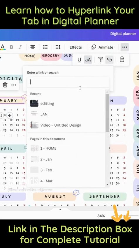 How to Hyperlink Digital Planner Tab in Canva | Canva Tutorial | Canva Tips and Tricks freeplanners #blogfreebie🛠️ Make Digital Planner, Canva Tips And Tricks, Tutorial Canva, Planner Tabs, Canva Tips, Digital Organization, Small Business Planner, Canva Tutorial, Planner Templates