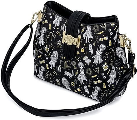 Harry Potter Purse, Magical Elements, Loungefly Hello Kitty, Gold Color Scheme, Loungefly Bag, Ron Weasley, Hermione Granger, Hermione, Crossbody Purse