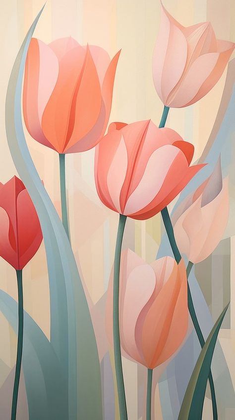 Tulip garden painting flower petal. | Premium Photo Illustration - rawpixel Tulip Garden Painting, Tulip Illustration, Floral Illustration Vintage, Tulip Drawing, Tulips Art, Tulip Painting, Tulips Garden, Watercolor Poppies, Garden Painting