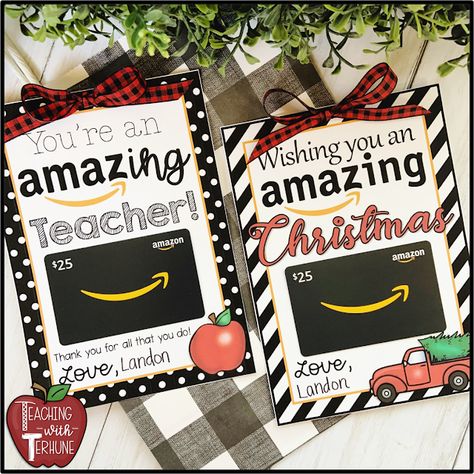 Amazon Gift Card Teacher Christmas, Christmas Amazon Gift Card Printable, Teacher Amazon Gift Card Printable, Amazon Teacher Gift Card Free Printable, Teachers Aide Gifts, Teacher Christmas Gift Card Ideas, Amazon Teacher Gift, Amazon Gift Card Ideas, Amazon Gift Card Printable