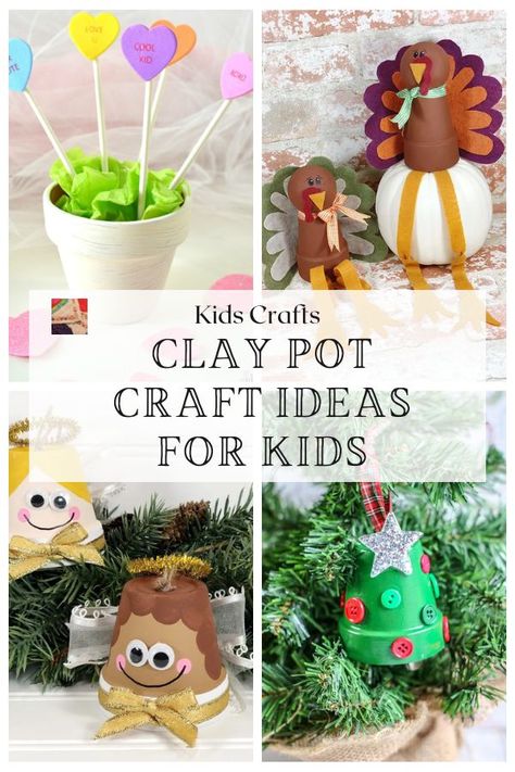 Get into some kids' flower pot crafts with this page devoted to adorable items like cows, Christmas ornaments, and great teacher gifts to name just a few! Kids of all ages will love these crafts! Tiny Flower Pot Crafts, Flower Pot Gift Ideas, Pot Craft Ideas, Planter Crafts, Middle School Crafts, Pot Craft, Thanksgiving Projects, Turkey Crafts, Pot Crafts