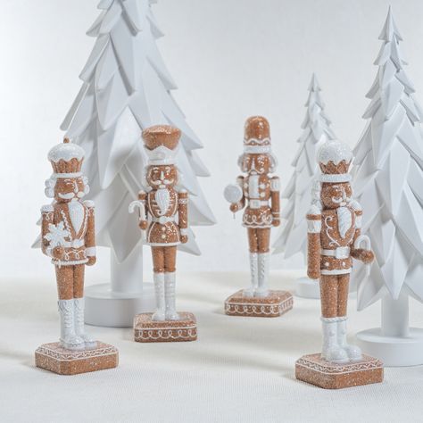 Adelard 4-Piece Set Assorted Gingerbread Soldier Figurines - Bed Bath & Beyond - 41414359 Gingerbread Nutcracker, Paddywax Candles, Mirrored Picture Frames, Food Ornaments, Candle Studio, Nutcracker Soldier, Santa Decorations, Holiday Candles, Boho Christmas