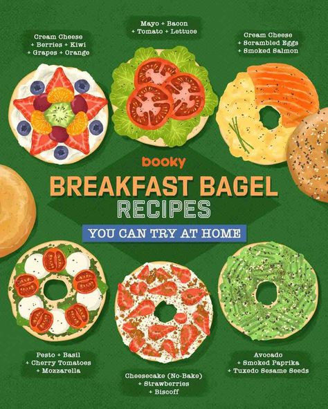 Breakfast Bagel Recipe, Recipes Drawing, Bagel Recipes, Dinner Recipes For Two Healthy, Vegetarian Recipes Dinner Healthy, Plant Based Recipes Breakfast, Healthy Dinner Recipes Crockpot, Fruit Smoothie Recipes Healthy, Culinary Cooking