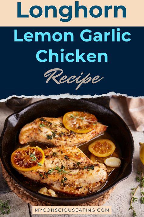 Lemon garlic chicken in a pan Longhorn Lemon Garlic Chicken, Lemon Chicken Breast, Lemon Garlic Chicken Recipe, Lemon Garlic Chicken Breast, Barbeque Sauce Recipe, Hot Chicken Sandwiches, Garlic Chicken Recipe, Creamy Lemon Chicken, Garlic Chicken Recipes