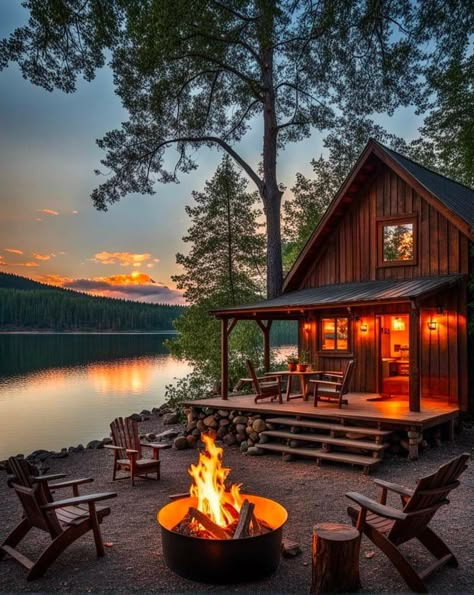 Cozy Cabin In The Woods, Cabin Aesthetic, Romantic Cabin, Forest Cabin, Cabin Exterior, Lake Cabin, Getaway Cabins, Lake Cabins, A Cabin