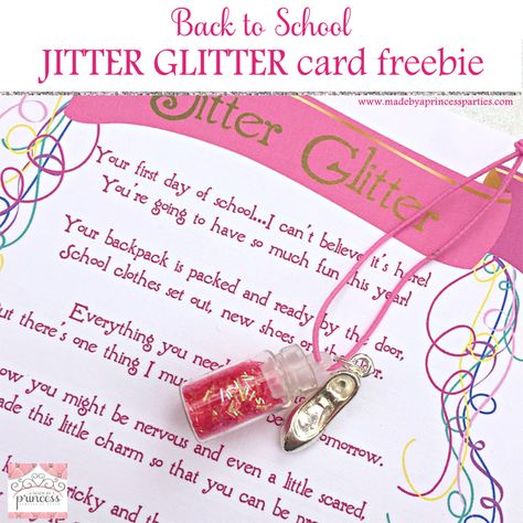 Back to School Mommy Magic Jitter Glitter Card FREEBIE Jitter Glitter Poem Printable, Jitter Glitter Kindergarten, Jitter Glitter Poem, Jitter Glitter, First Day Jitters, Glitter Shorts, Beginning Of Year, School Theme, Going To School